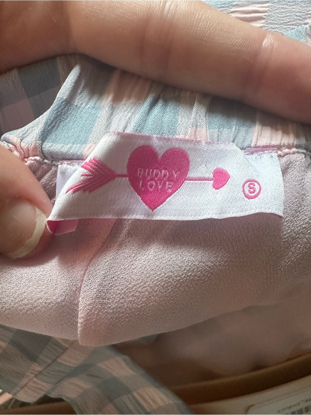 Buddy Love Pink and Gray Gingham Maxi Skirt Set - Picture 6 of 7
